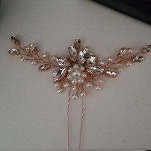 Rose gold bridal hairpin